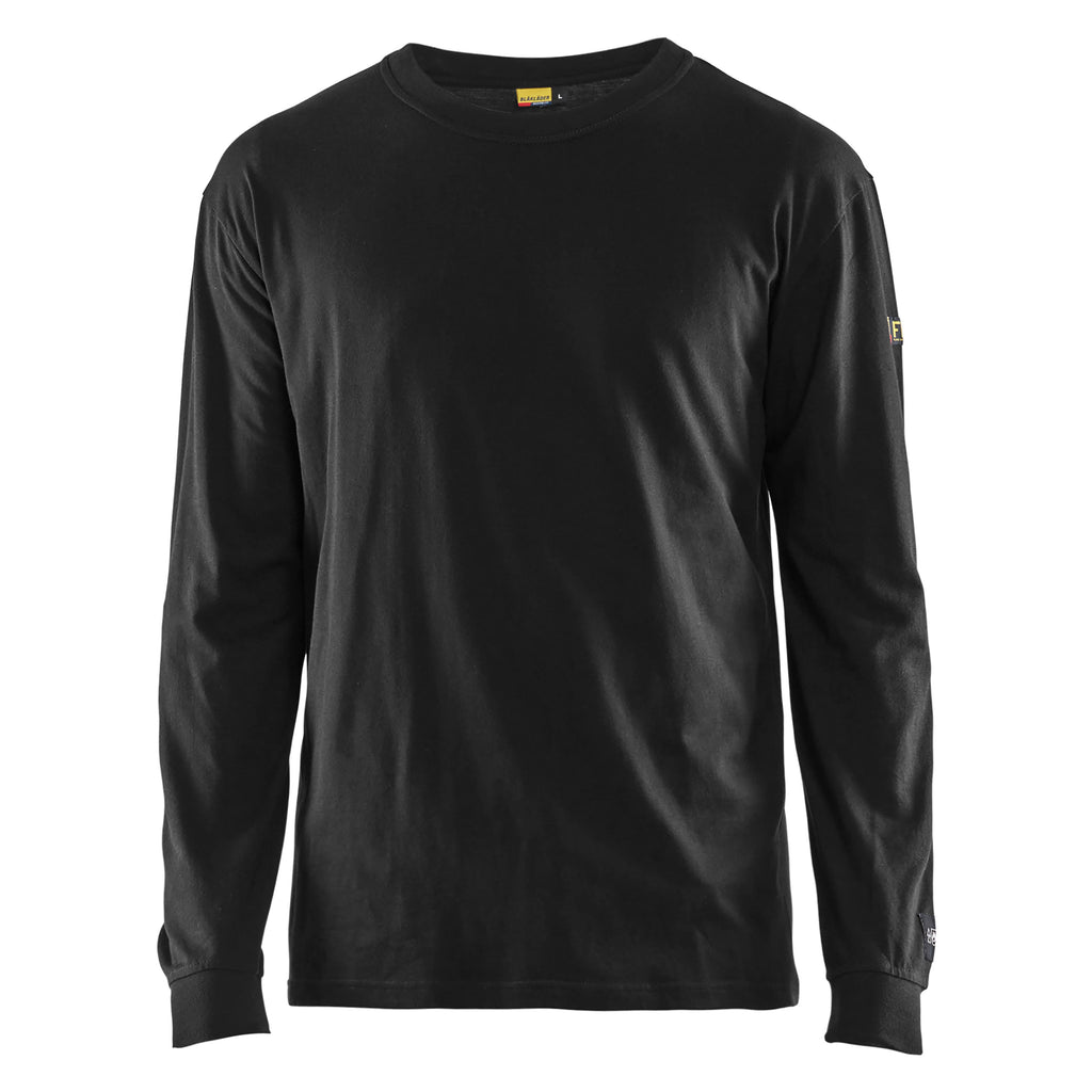 Blaklader 3483 Flame Resistant Long Sleeve T Shirt Black Main