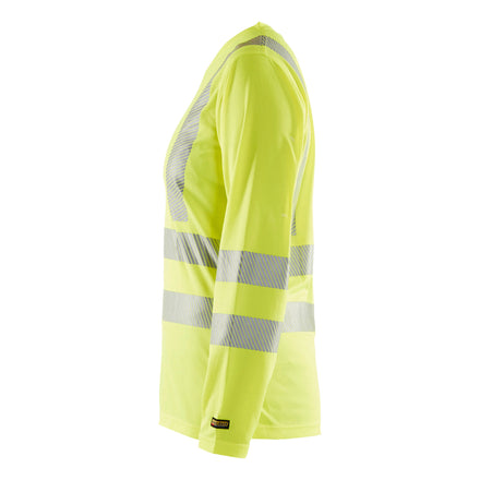 Blaklader 3485 Womens Hi Vis T Shirt Long Sleeve Hi Vis Yellow Left