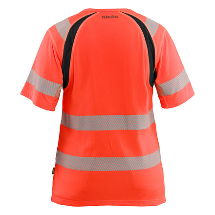 Blaklader 3503 Women’S Hi Vis T Shirt Hi Vis Red Black Back