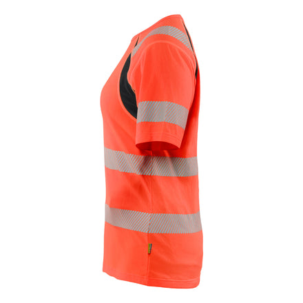 Blaklader 3503 Women’S Hi Vis T Shirt Hi Vis Red Black Left