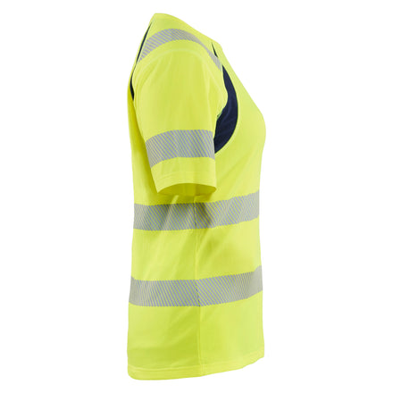 Blaklader 3503 Women’S Hi Vis T Shirt Hi Vis Yellow Navy Blue Right