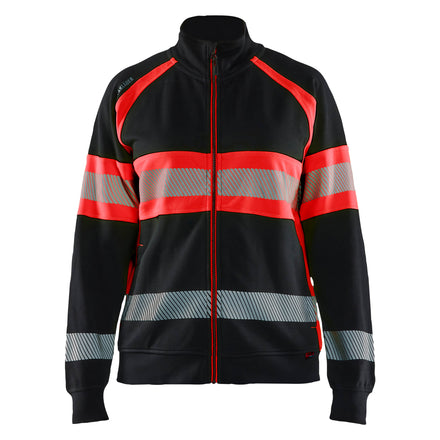 Blaklader 3505 Women’S Hi Vis Sweatshirt Black Hi Vis Red Main