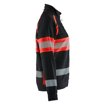 Blaklader 3505 Women’S Hi Vis Sweatshirt Black Hi Vis Red Right