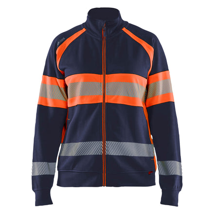 Blaklader 3505 Women’S Hi Vis Sweatshirt Navy Blue Hi Vis Orange Main