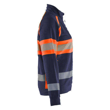 Blaklader 3505 Women’S Hi Vis Sweatshirt Navy Blue Hi Vis Orange Right
