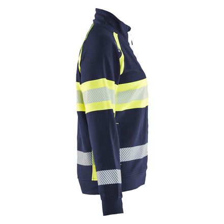 Blaklader 3505 Women’S Hi Vis Sweatshirt Navy Blue Hi Vis Yellow Right