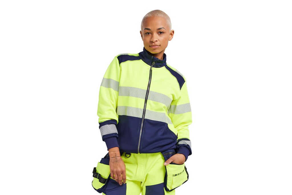 Blaklader 3508 Hi-Vis Orange/Navy Blue Women’s Sweatshirt With Zipper
