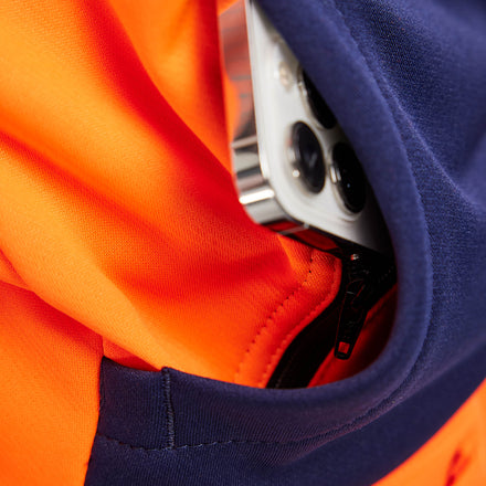 Blaklader 3508 Women’S Hi Vis Sweatshirt With Zipper Hi Vis Orange Navy Blue Feature 1