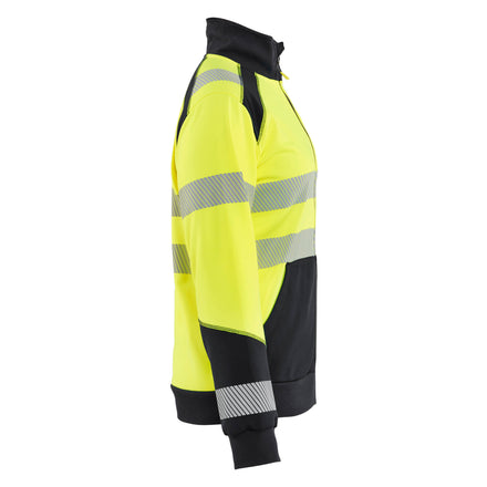 Blaklader 3508 Women’S Hi Vis Sweatshirt With Zipper Hi Vis Yellow Black Right