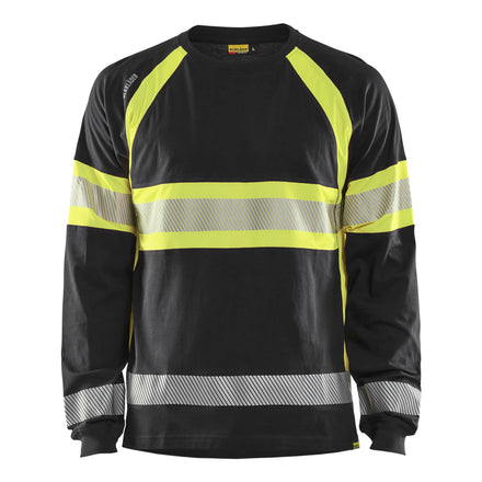 Blaklader 3510 Hi Vis Long Sleeved T Shirt Black Hi Vis Yellow Main