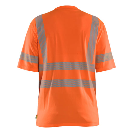 Blaklader 3522 Hi Vis T Shirt Hi Vis Orange Navy Blue Back