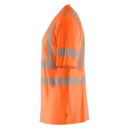 Blaklader 3522 Hi Vis T Shirt Hi Vis Orange Navy Blue Left