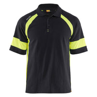 Blaklader 3528 Polo Shirt With Hi Vis Black Hi Vis Yellow Main