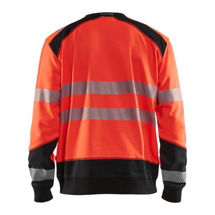 Blaklader 3541 Hi Vis Sweatshirt Hi Vis Red Black Back
