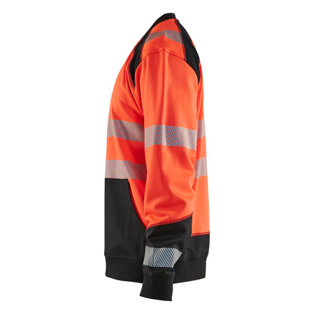 Blaklader 3541 Hi Vis Sweatshirt Hi Vis Red Black Left