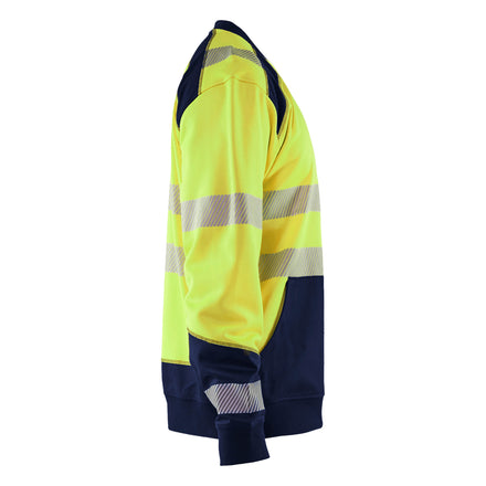 Blaklader 3541 Hi Vis Sweatshirt Hi Vis Yellow Navy Blue Right