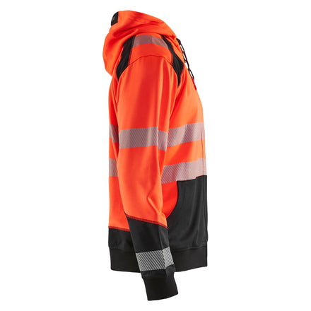 Blaklader 3546 Hi Vis Hooded Sweater Hi Vis Red Black Right