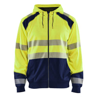 Blaklader 3546 Hi Vis Hooded Sweater Hi Vis Yellow Navy Blue Main