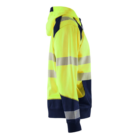 Blaklader 3546 Hi Vis Hooded Sweater Hi Vis Yellow Navy Blue Right