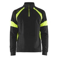 Blaklader 3550 Sweatshirt With Hi Vis Panels Black Hi Vis Yellow Main