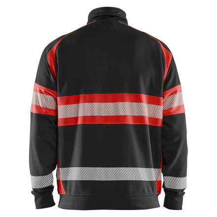Blaklader 3551 Hi Vis Sweater Black Hi Vis Red Back