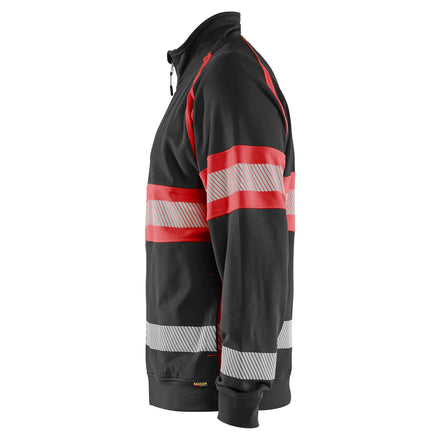 Blaklader 3551 Hi Vis Sweater Black Hi Vis Red Left