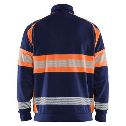 Blaklader 3551 Hi Vis Sweater Navy Blue Hi Vis Orange Back
