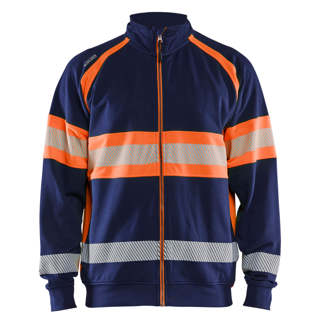 Blaklader 3551 Hi Vis Sweater Navy Blue Hi Vis Orange Main