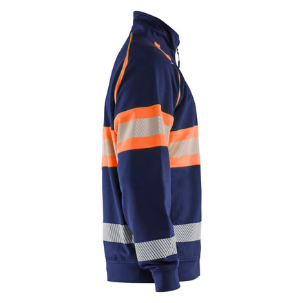 Blaklader 3551 Hi Vis Sweater Navy Blue Hi Vis Orange Right