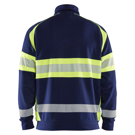 Blaklader 3551 Hi Vis Sweater Navy Blue Hi Vis Yellow Back