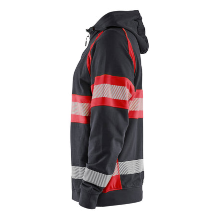 Blaklader 3552 Hi Vis Hoodie Black Hi Vis Red Left
