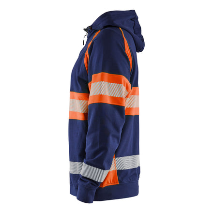 Blaklader 3552 Hi Vis Hoodie Navy Blue Hi Vis Orange Left