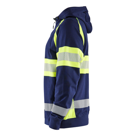 Blaklader 3552 Hi Vis Hoodie Navy Blue Hi Vis Yellow Left