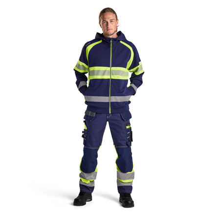 Blaklader 3552 Hi Vis Hoodie Navy Blue Hi Vis Yellow Model