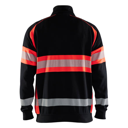 Blaklader 3553 Hi Vis Sweater Black Hi Vis Red Back