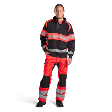 Blaklader 3553 Hi Vis Sweater Black Hi Vis Red Model