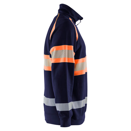 Blaklader 3553 Hi Vis Sweater Navy Blue Hi Vis Orange Right