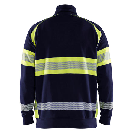 Blaklader 3553 Hi Vis Sweater Navy Blue Hi Vis Yellow Back