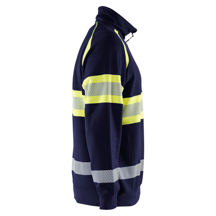 Blaklader 3553 Hi Vis Sweater Navy Blue Hi Vis Yellow Right