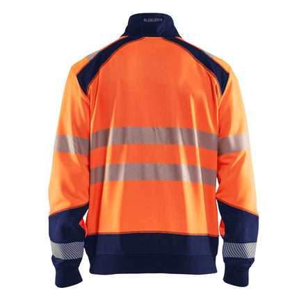 Blaklader 3556 Hi-Vis Orange/Navy Blue Sweatshirt With Half Zip