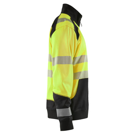 Blaklader 3556 Hi-Vis Yellow/Black Sweatshirt With Half Zip