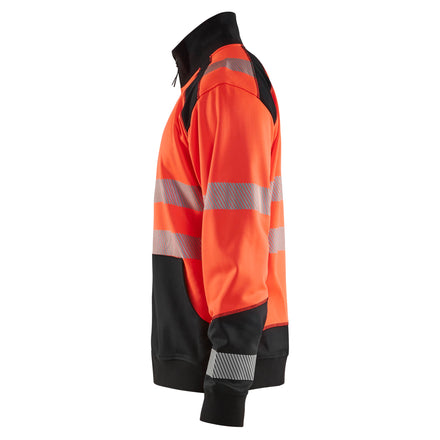 Blaklader 3558 Hi-Vis Red/Black Sweatshirt With Full Zip