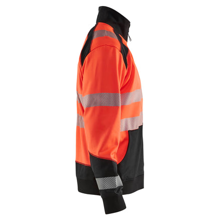 Blaklader 3558 Hi-Vis Red/Black Sweatshirt With Full Zip