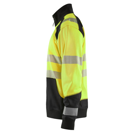 Blaklader 3558 Hi Vis Sweatshirt With Full Zip Hi Vis Yellow Black Left