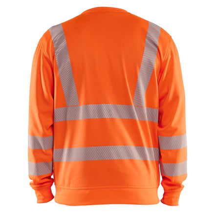 Blaklader 3562 Hi Vis Sweatshirt Hi Vis Orange Navy Blue Back