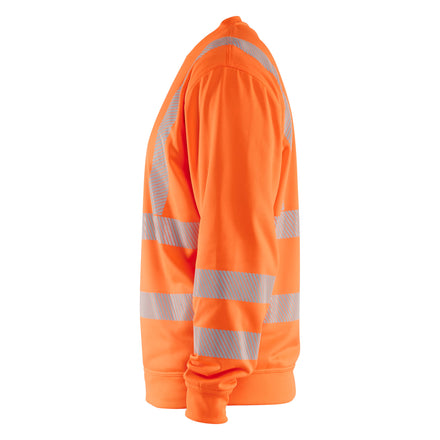 Blaklader 3562 Hi Vis Sweatshirt Hi Vis Orange Navy Blue Left