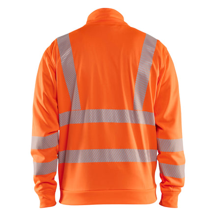 Blaklader 3563 Hi Vis Sweatshirt Full Zip Hi Vis Orange Navy Blue Back