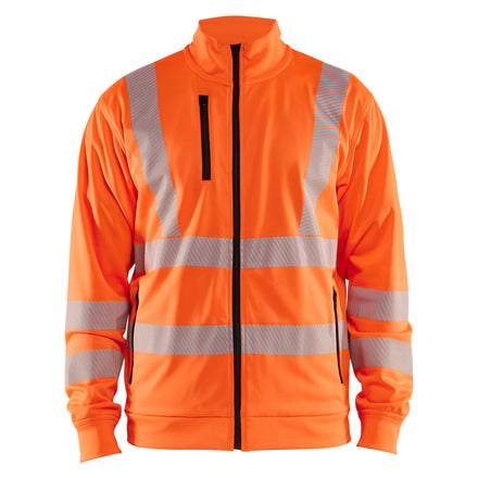 Blaklader 3563 Hi Vis Sweatshirt Full Zip Hi Vis Orange Navy Blue Main