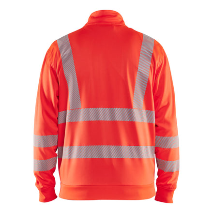 Blaklader 3563 Hi Vis Sweatshirt Full Zip Hi Vis Red Back