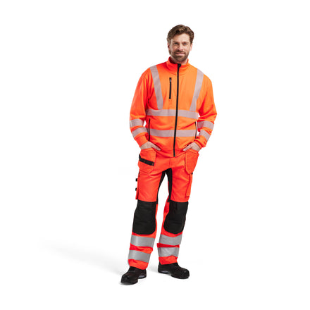 Blaklader 3563 Hi Vis Sweatshirt Full Zip Hi Vis Red Model